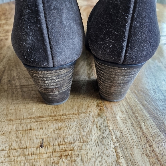 Paul Green Stacked heel Side Zip Suede Ankle Booties Size UK 5 US 7.5 - Picture 5 of 8